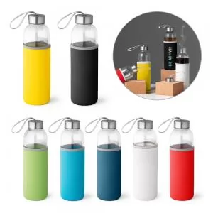 Squeeze de Vidro Personalizado | Dimensões (L x A x P): 6.3 x 22.0 x 6.3 | Peso = 339 g
