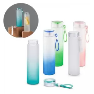 Squeeze de Vidro Personalizado | Dimensões (L x A x P): 6.0 x 21.3 x 6.0 | Peso = 255 g